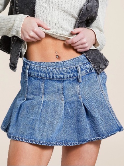 Free People Stephie Denim Skort